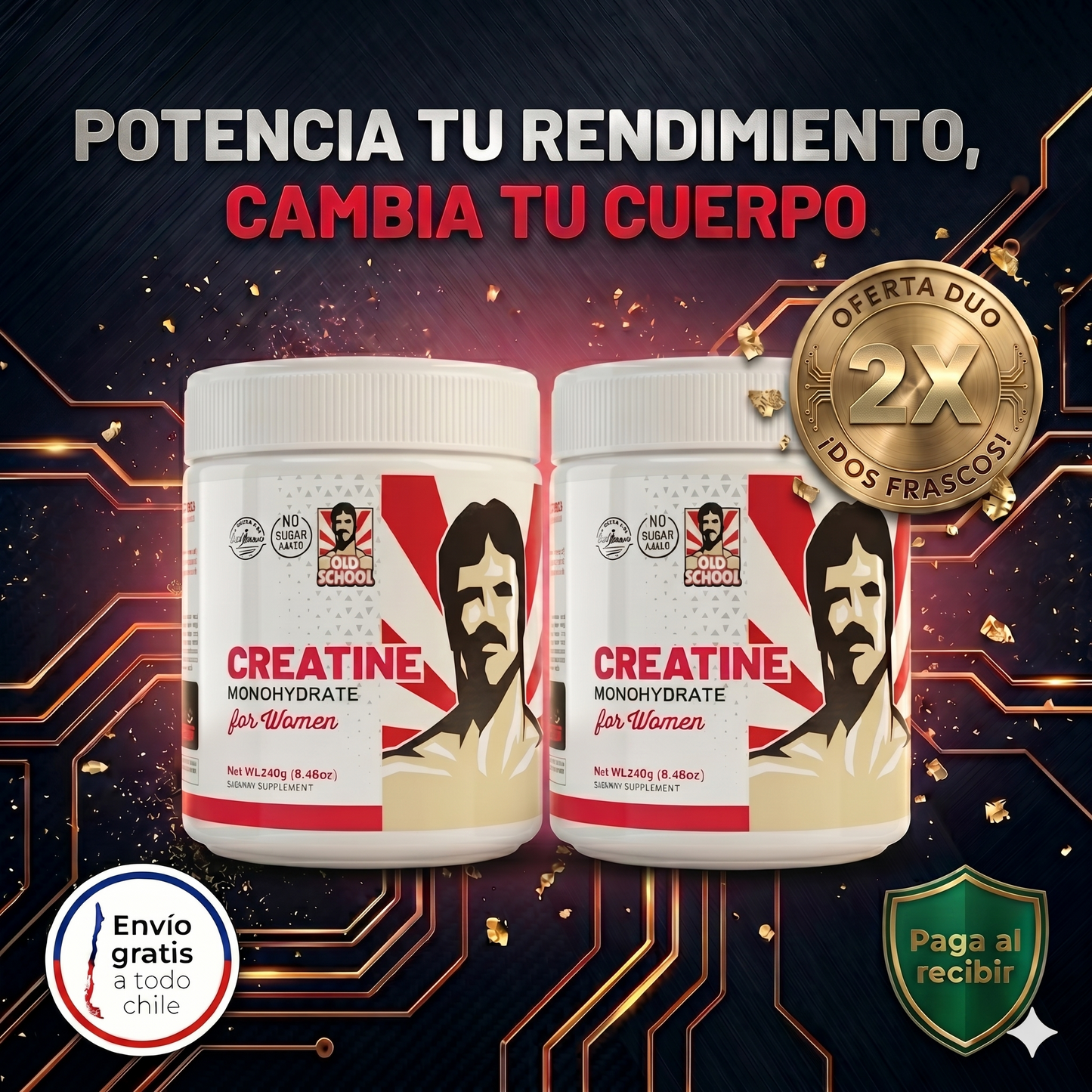 Creatina Monohidratada® - Contiene Colágeno y BCAA
