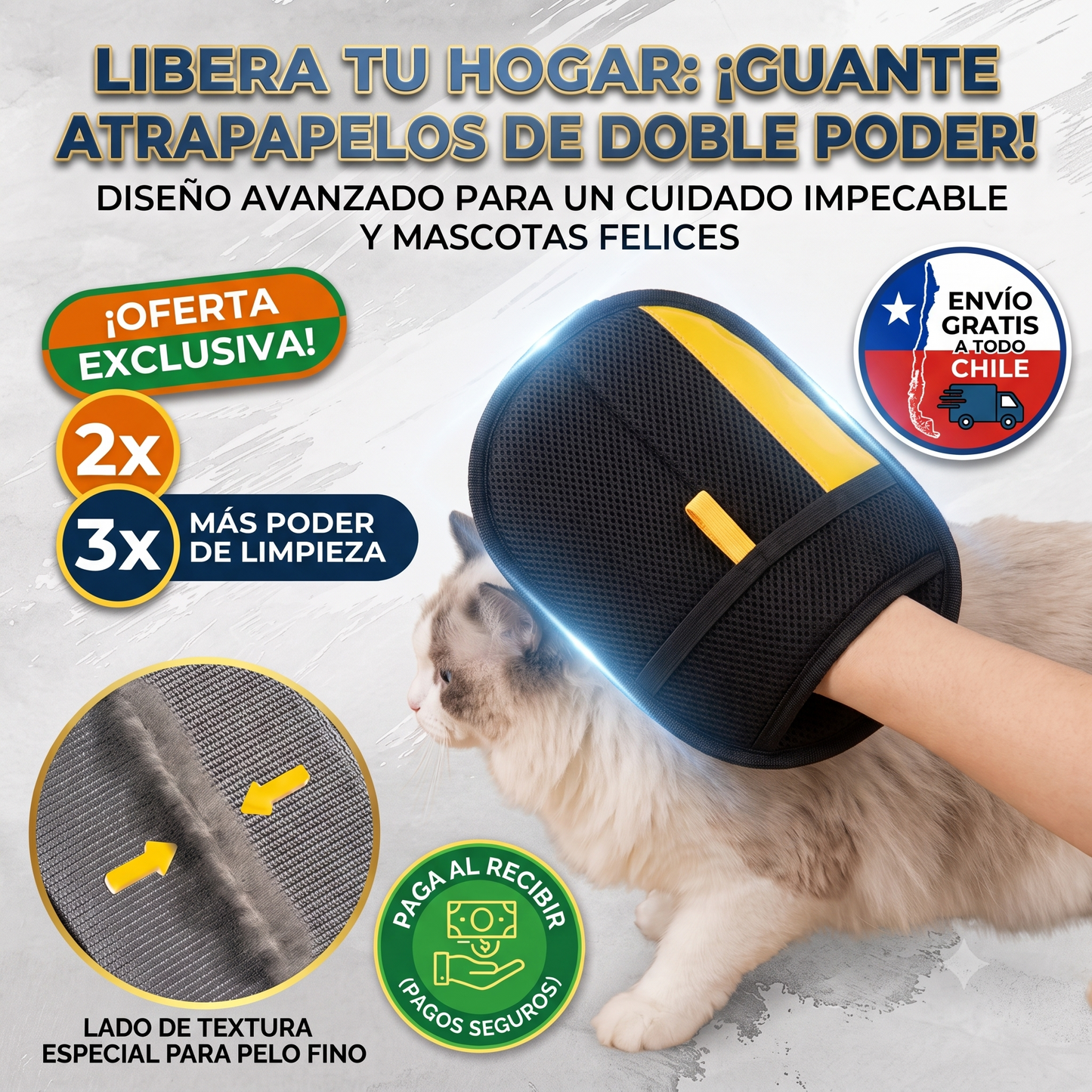 Guante Removedor de Pelo 2 en 1