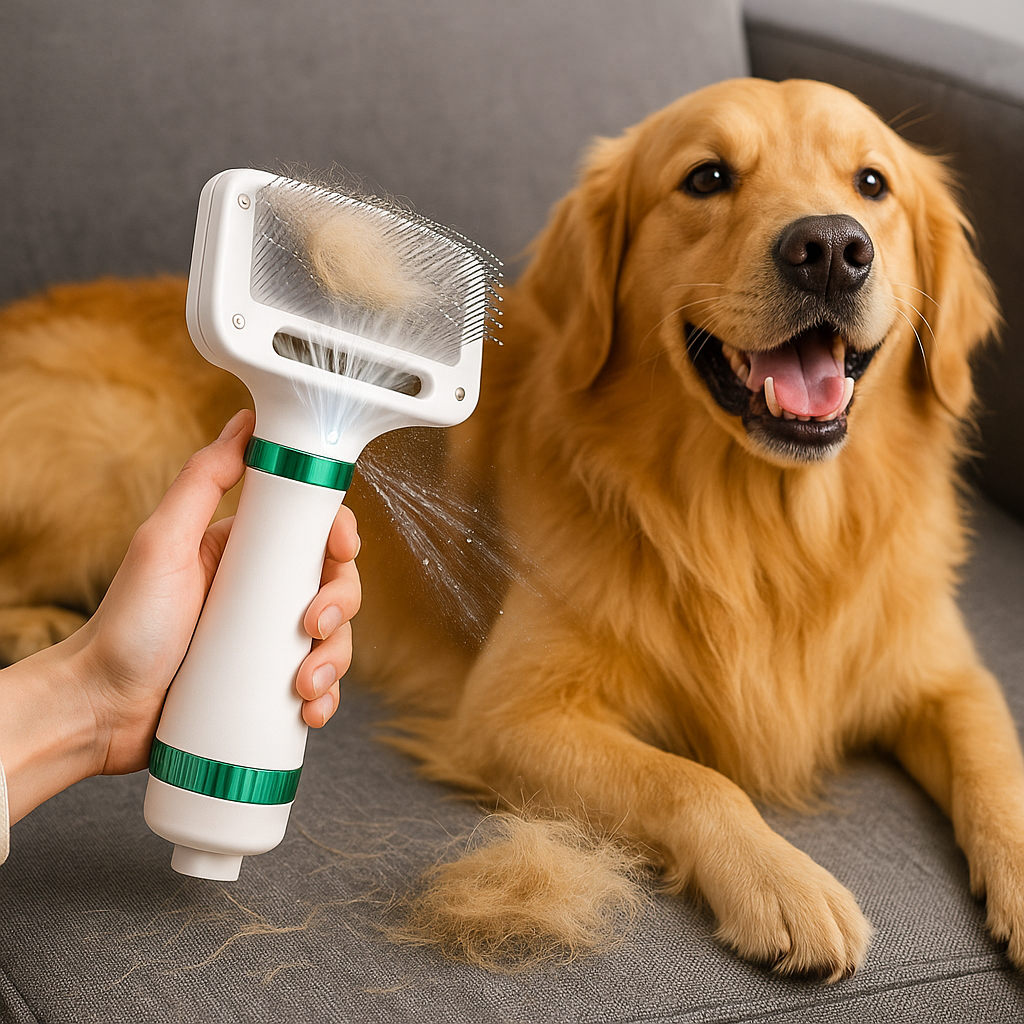 CEPILLO SECADOR PEINE 2 EN 1 MASCOTAS