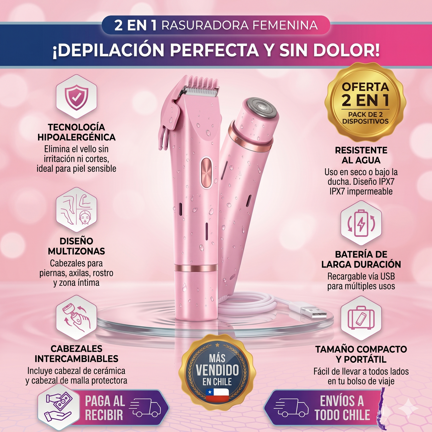 GlowTrim® Rasuradora femenina